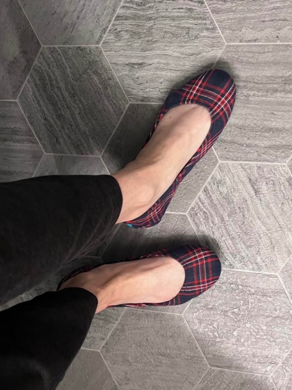 Tieks Heritage Plaid Women's Ballet Flat in Navy and Red, Used, Size 6